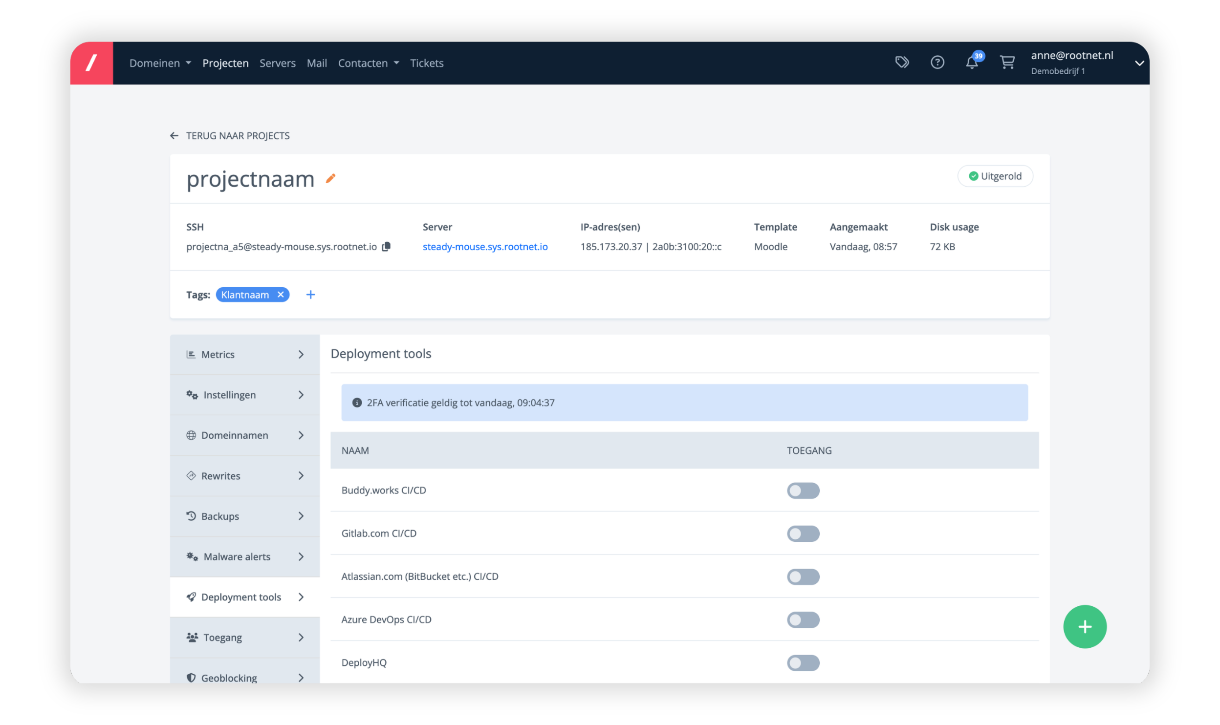 Deployment tools in myRootnet | Managed Moodle hosting