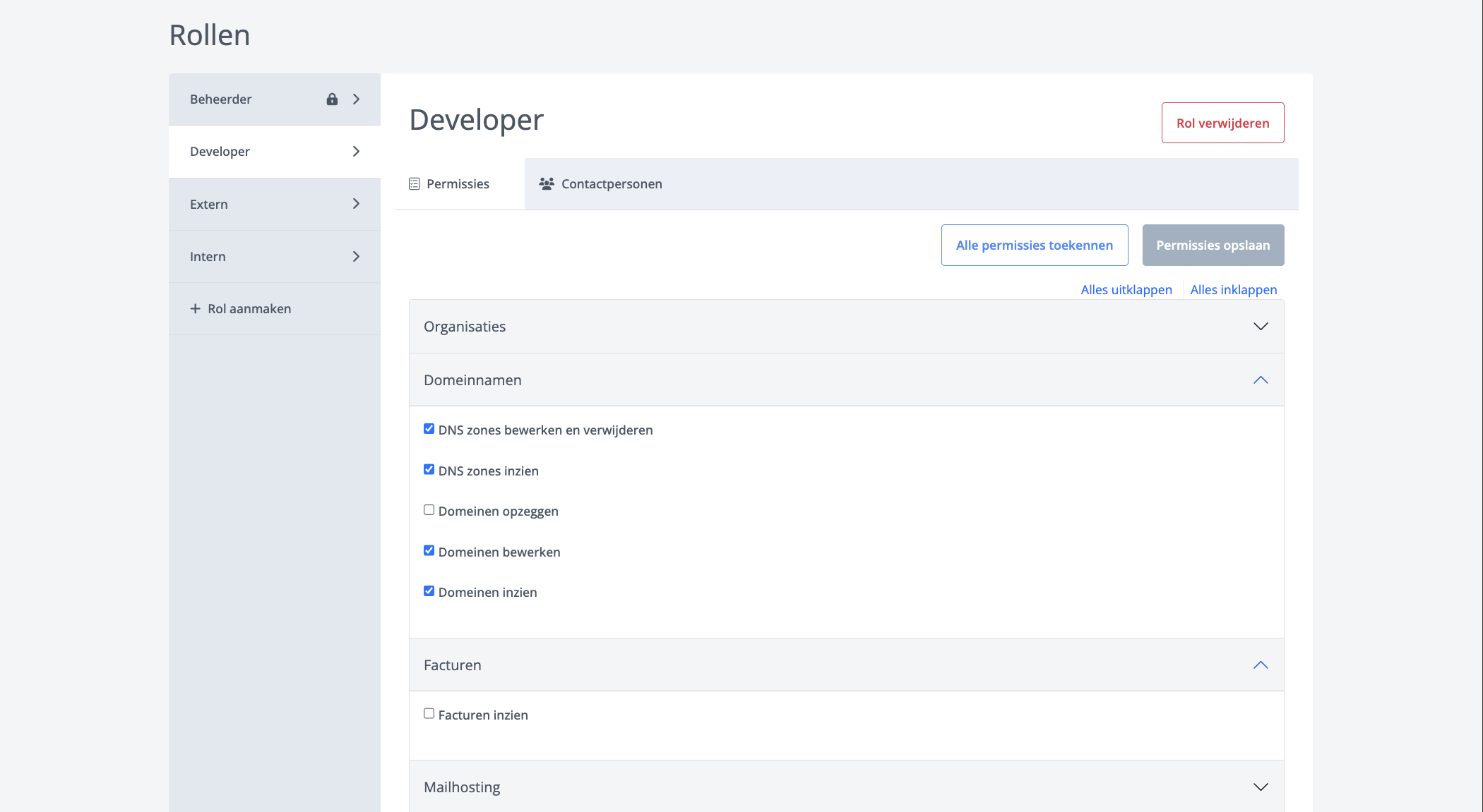 Role Based Acces in myrootnet.nl